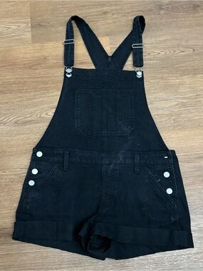 Black shorts overalls denim